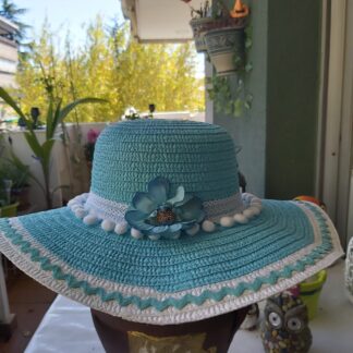 Pamela turquesa y blanca