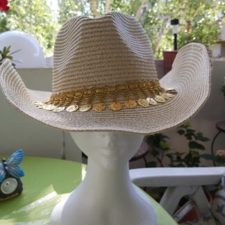 Cowboy tono beige con monedas metálicas