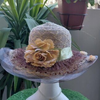 Pamela tostada de encaje de algodón